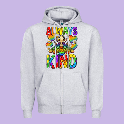 Zipper Hoodie always bee kind pride lgbtq