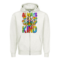 Oatmeal Heather always bee kind pride lgbtq Zipper Hoodie - texasbilliewilder