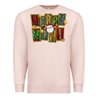 Pale Pink Christmas merry mini Premium Sweatshirt - FaDigitalArtStudio