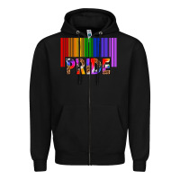 Black barcode pride Zipper Hoodie - texasbilliewilder