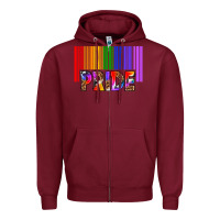 Burgundy barcode pride Zipper Hoodie - texasbilliewilder