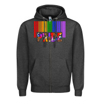 Charcoal Heather barcode pride Zipper Hoodie - texasbilliewilder