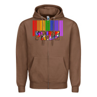 Chestnut barcode pride Zipper Hoodie - texasbilliewilder