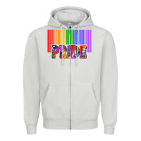 Dove Grey barcode pride Zipper Hoodie - texasbilliewilder