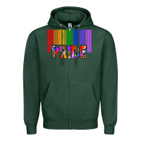 Sports Green barcode pride Zipper Hoodie - texasbilliewilder