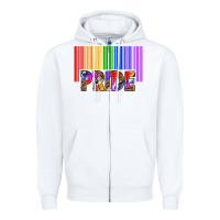 White barcode pride Zipper Hoodie - texasbilliewilder
