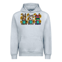 Heather Grey western bunny Urban Hoodie - MaliasSmallBusiness