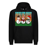 Black christmas snovman Premium Hoodie - BarkalooDesign