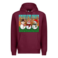 Burgundy christmas snovman Premium Hoodie - BarkalooDesign