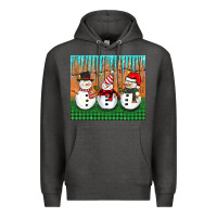 Charcoal Heather christmas snovman Premium Hoodie - BarkalooDesign
