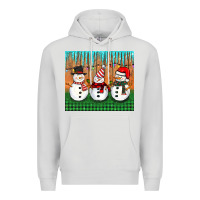 Dove Grey christmas snovman Premium Hoodie - BarkalooDesign