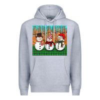 Heather Grey christmas snovman Premium Hoodie - BarkalooDesign