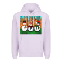Lilac christmas snovman Premium Hoodie - BarkalooDesign