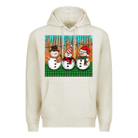Oatmeal Heather christmas snovman Premium Hoodie - BarkalooDesign
