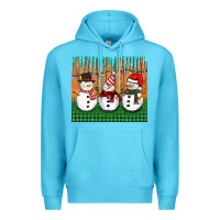 Ocean Blue christmas snovman Premium Hoodie - BarkalooDesign