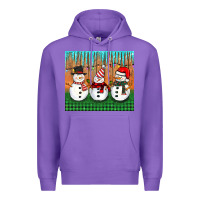 Purple christmas snovman Premium Hoodie - BarkalooDesign