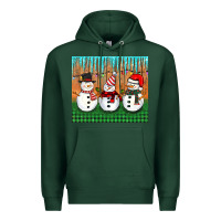 Sports Green christmas snovman Premium Hoodie - BarkalooDesign