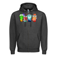 Charcoal Heather tea junkie coffee cups Zipper Hoodie - Zillion Design Studio