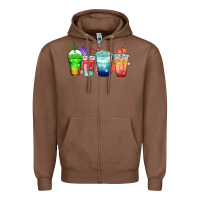 Chestnut tea junkie coffee cups Zipper Hoodie - Zillion Design Studio