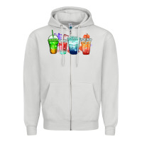 Dove Grey tea junkie coffee cups Zipper Hoodie - Zillion Design Studio