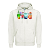 Oatmeal Heather tea junkie coffee cups Zipper Hoodie - Zillion Design Studio