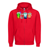 Red tea junkie coffee cups Zipper Hoodie - Zillion Design Studio