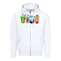 White tea junkie coffee cups Zipper Hoodie - Zillion Design Studio