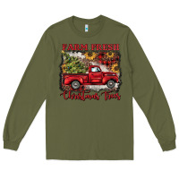 Army Green farm fresh christmas trees Long Sleeve Tee - BarkalooDesign