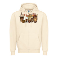 Sandshell leopard coffee cups Zipper Hoodie - Zillion Design Studio