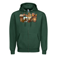 Sports Green leopard coffee cups Zipper Hoodie - Zillion Design Studio