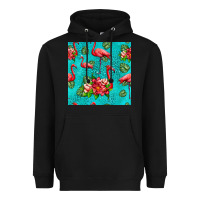 Black flamingo seamless pattern Heavyweight Hoodie - HRA Design Shop