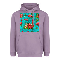 Lavender flamingo seamless pattern Heavyweight Hoodie - HRA Design Shop