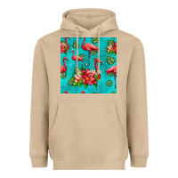 Mushroom flamingo seamless pattern Heavyweight Hoodie - HRA Design Shop