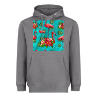 Storm flamingo seamless pattern Heavyweight Hoodie - HRA Design Shop