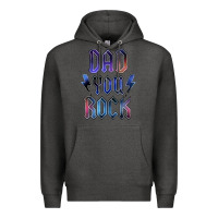 Charcoal Heather Dad You Rock Premium Hoodie - LillyAllenDesigns