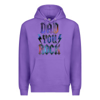 Purple Dad You Rock Premium Hoodie - LillyAllenDesigns