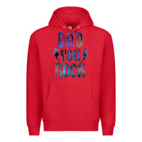 Red Dad You Rock Premium Hoodie - LillyAllenDesigns