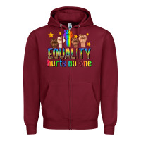 Burgundy equality hurts no one with fists Zipper Hoodie - texasbilliewilder