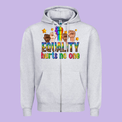 Zipper Hoodie equality hurts no one with fists