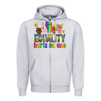 Heather Grey equality hurts no one with fists Zipper Hoodie - texasbilliewilder