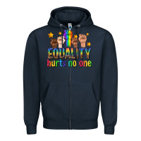 Navy equality hurts no one with fists Zipper Hoodie - texasbilliewilder