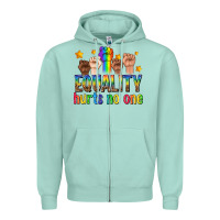 Seafoam equality hurts no one with fists Zipper Hoodie - texasbilliewilder