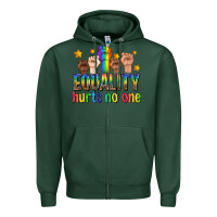 Sports Green equality hurts no one with fists Zipper Hoodie - texasbilliewilder