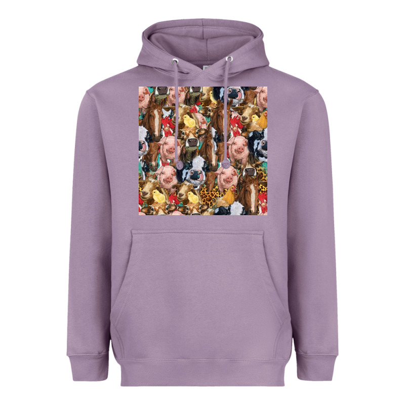 Western Farm Animals Seamless Pattern Heavyweight Hoodie by HRA Design Shop | Teevron