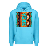 Ocean Blue aztec leopard glitter Premium Hoodie - AdoDesignShop