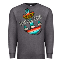 Charcoal Heather anchored Premium Sweatshirt - CowhideDigitalArt