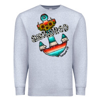 Heather Grey anchored Premium Sweatshirt - CowhideDigitalArt
