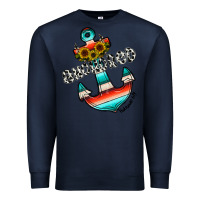 Navy anchored Premium Sweatshirt - CowhideDigitalArt