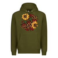 Army Green Christmas leopard sunflower Premium Hoodie - BarkalooDesign