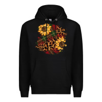 Black Christmas leopard sunflower Premium Hoodie - BarkalooDesign